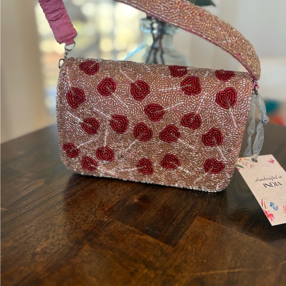 Fully beaded handbag.  Lollipop design. - Picture 3 of 7